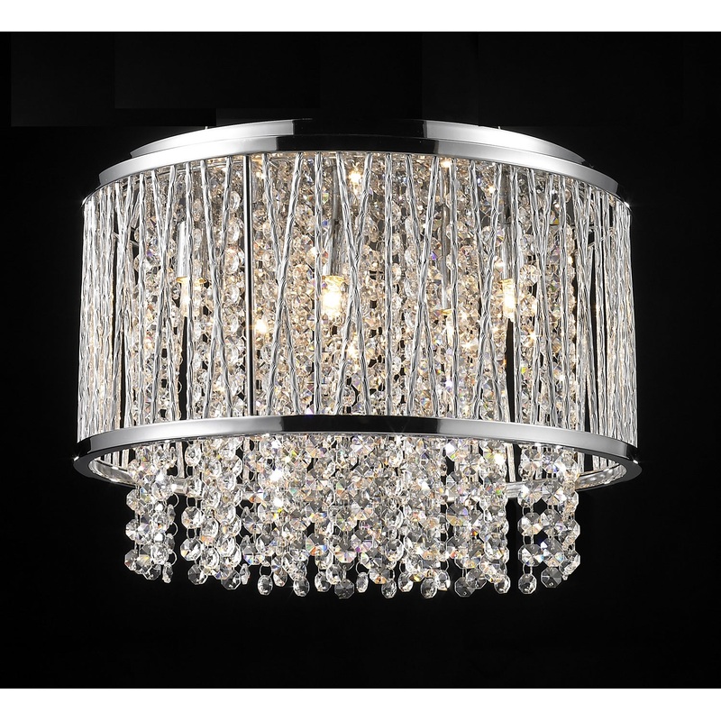Ceiling Fixture Six Light Flush Mount in Chrome