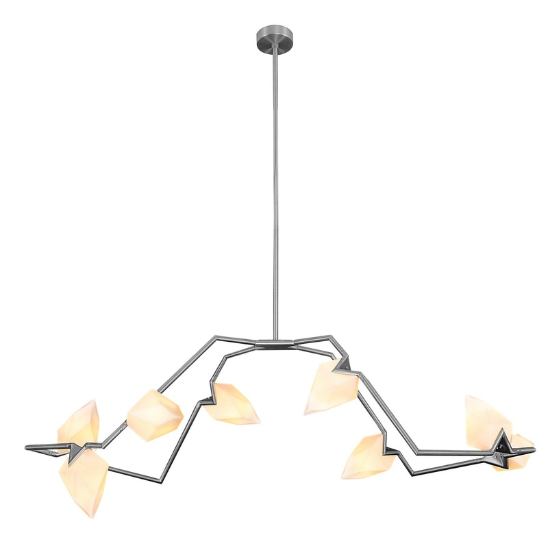 Eight Light Ceiling Fixture in Satin Nickel