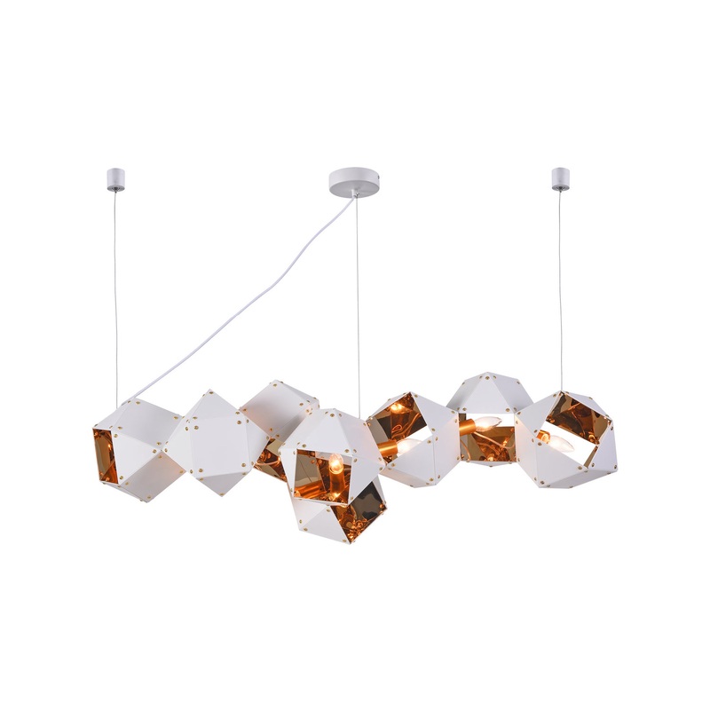 Eight Light Chandelier in White