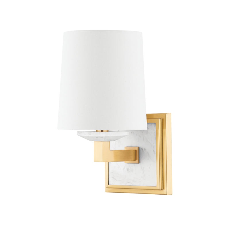 Elwood One Light Wall Sconce in Aged Brass