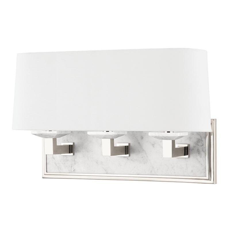 Elwood Three Light Bath Bracket in Polished Nickel