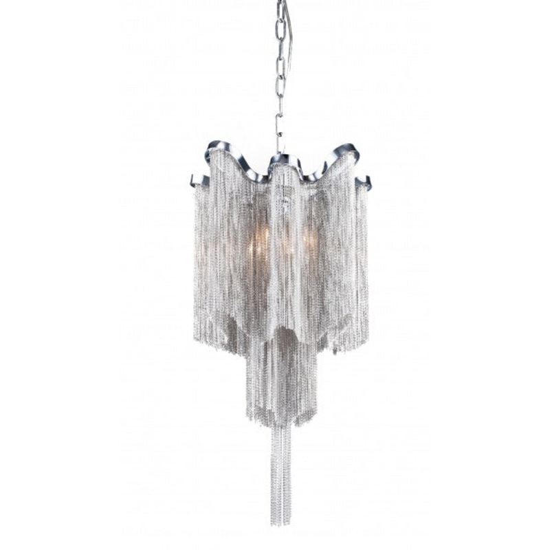Four Light Chain Lighting in Chrome