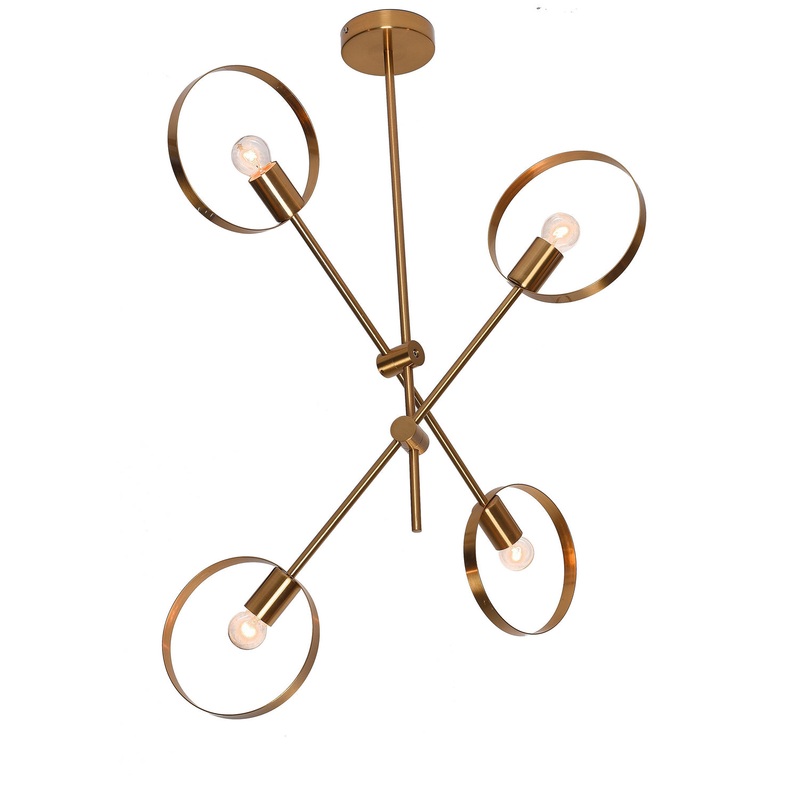 Four Light Chandelier in Brushed Bronze