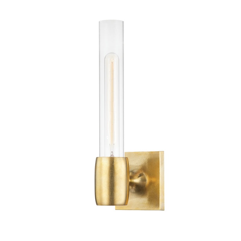 Hogan One Light Wall Sconce in Aged Brass