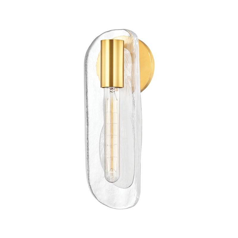 Hopewell One Light Wall Sconce in Aged Brass
