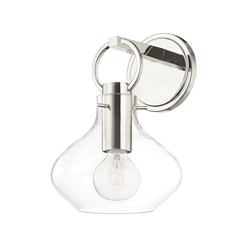 Lina One Light Wall Sconce in Polished Nickel