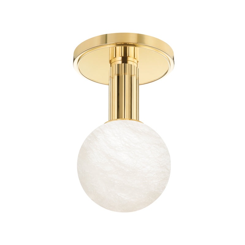 Murray Hill One Light Flush Mount in Aged Brass