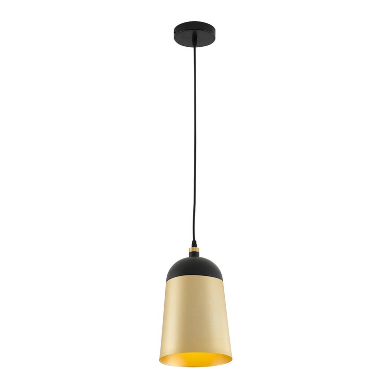 One Light Pendant in Black & Gold