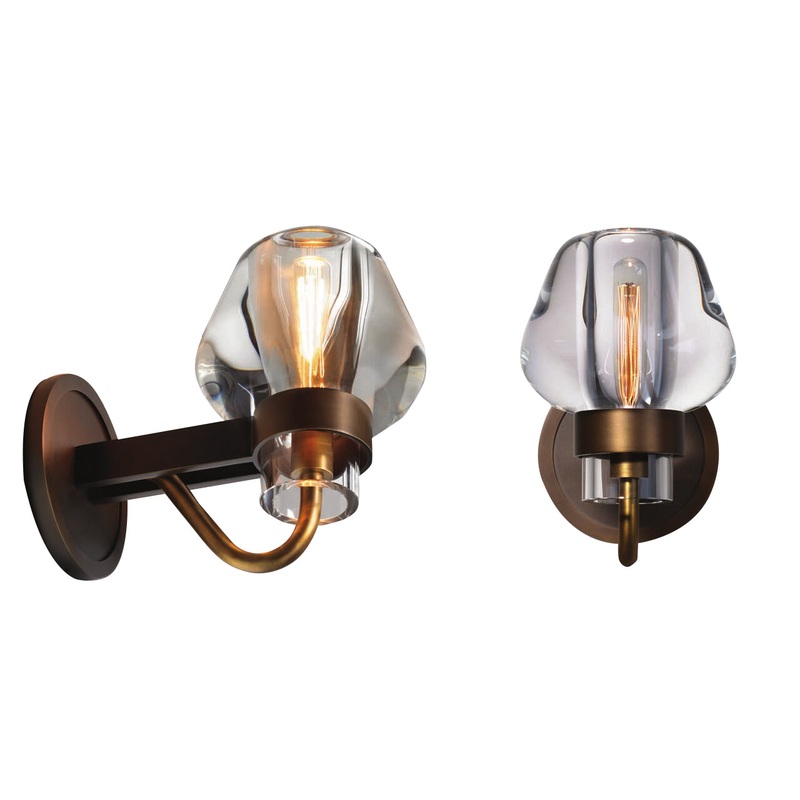 One Light Wall Sconce in Antique Brass & Black