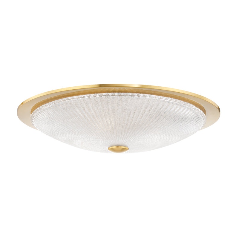 Ossining Four Light Flush Mount in Aged Brass
