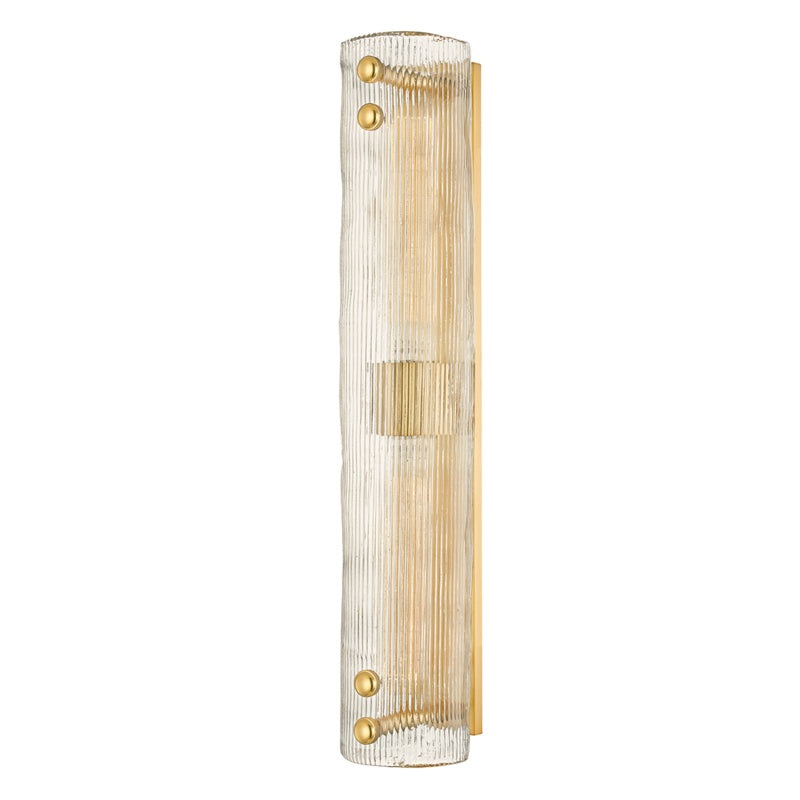 Prospect Park Two Light Wall Sconce in Aged Brass