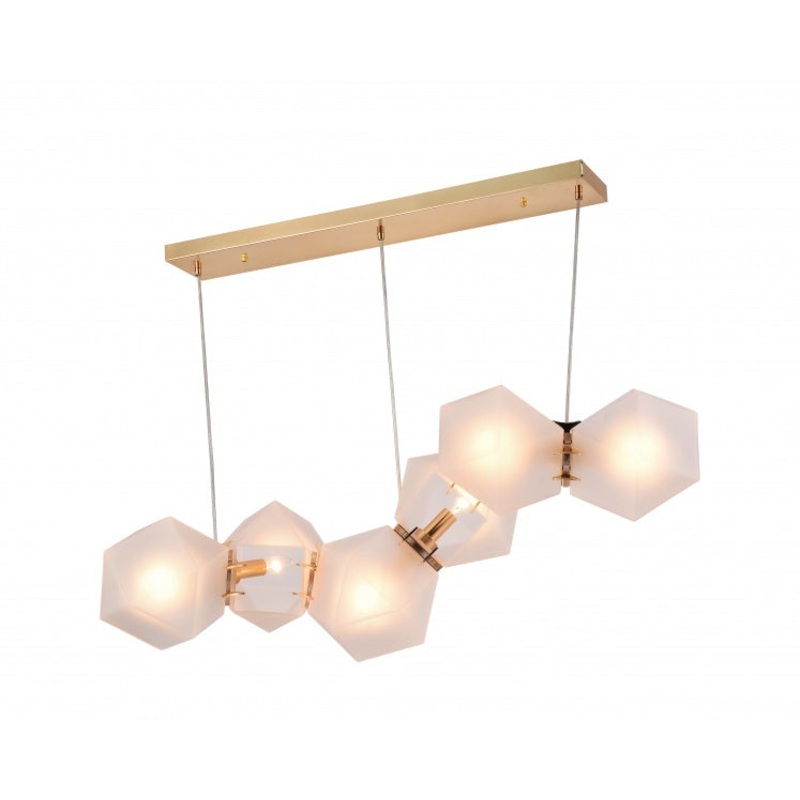 Six Light Ceiling Fixture in Gold