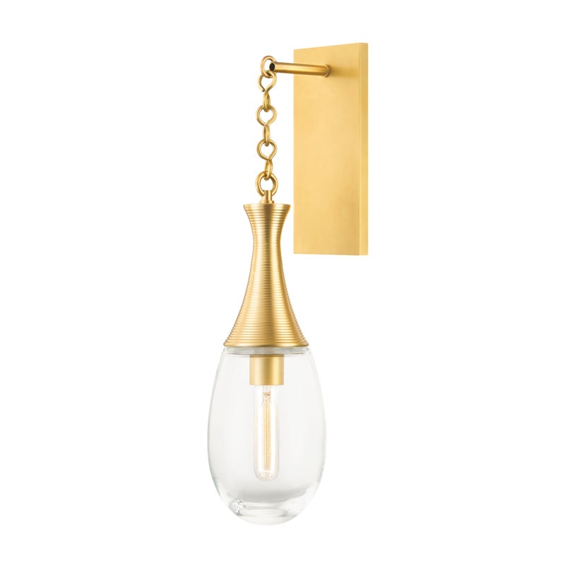 Southold One Light Wall Sconce in Aged Brass