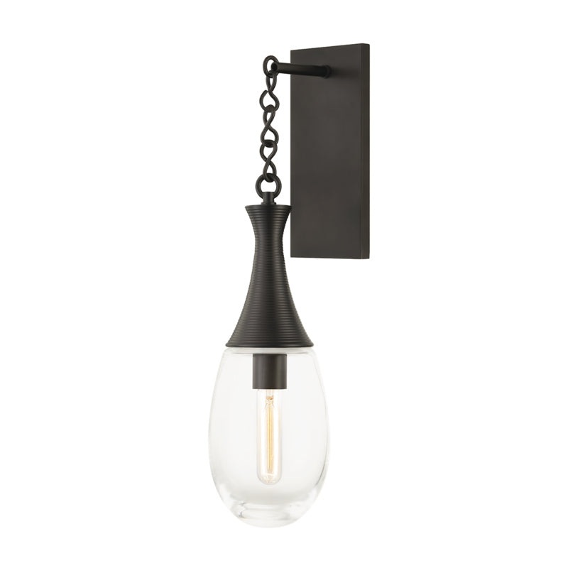 Southold One Light Wall Sconce in Black Brass