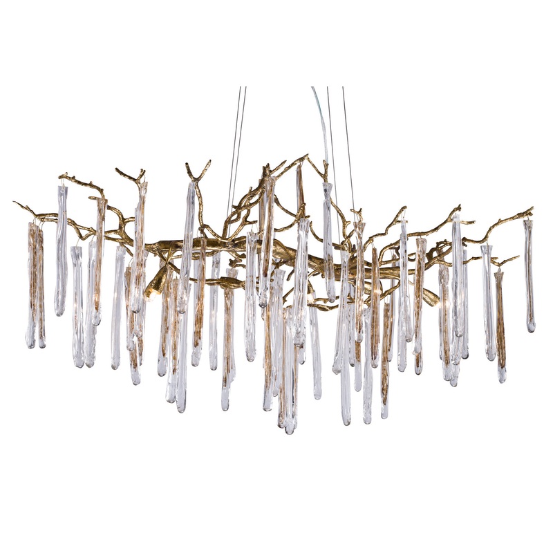 Ten Light Chandelier in Copper