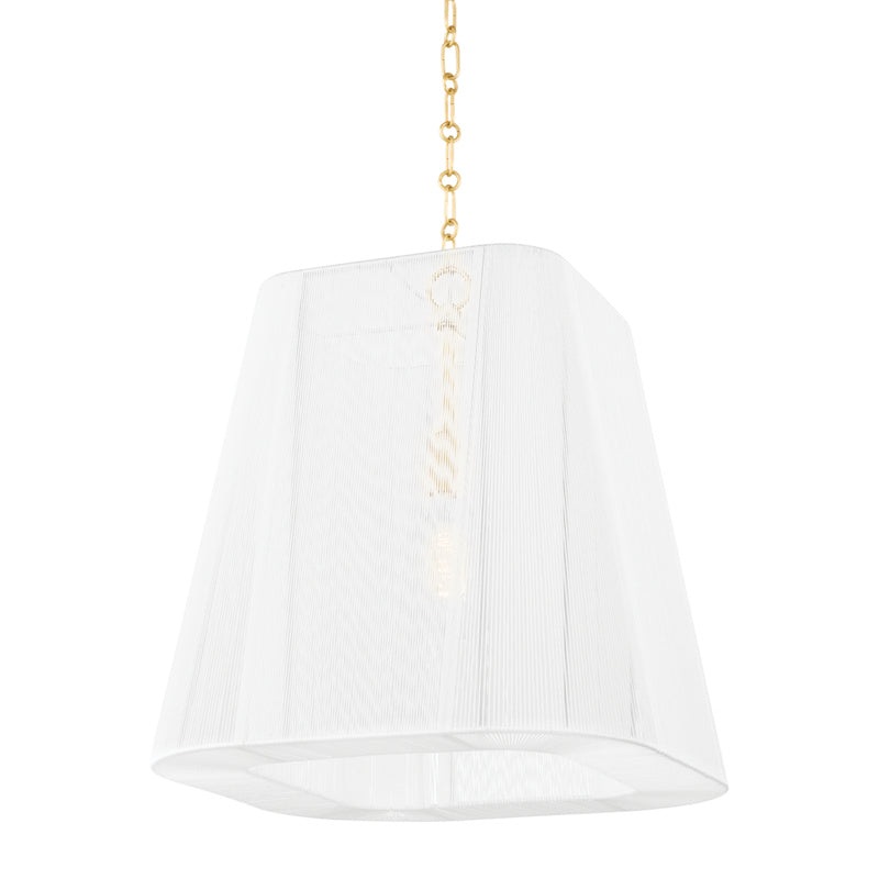 Verona Beach One Light Large Pendant in Aged Brass