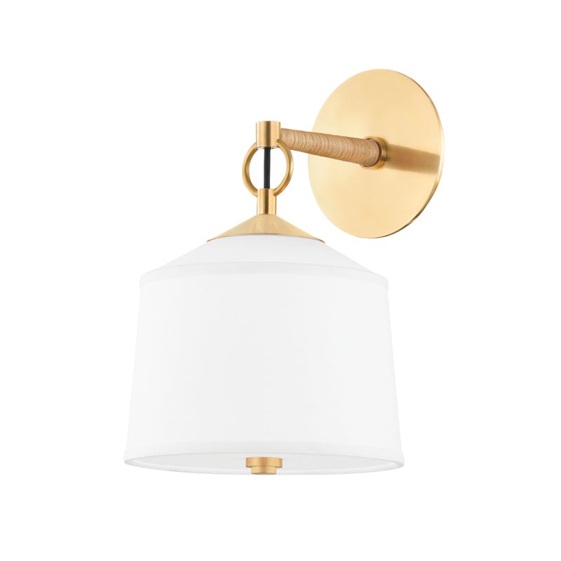 White Plains One Light Wall Sconce in Aged Brass