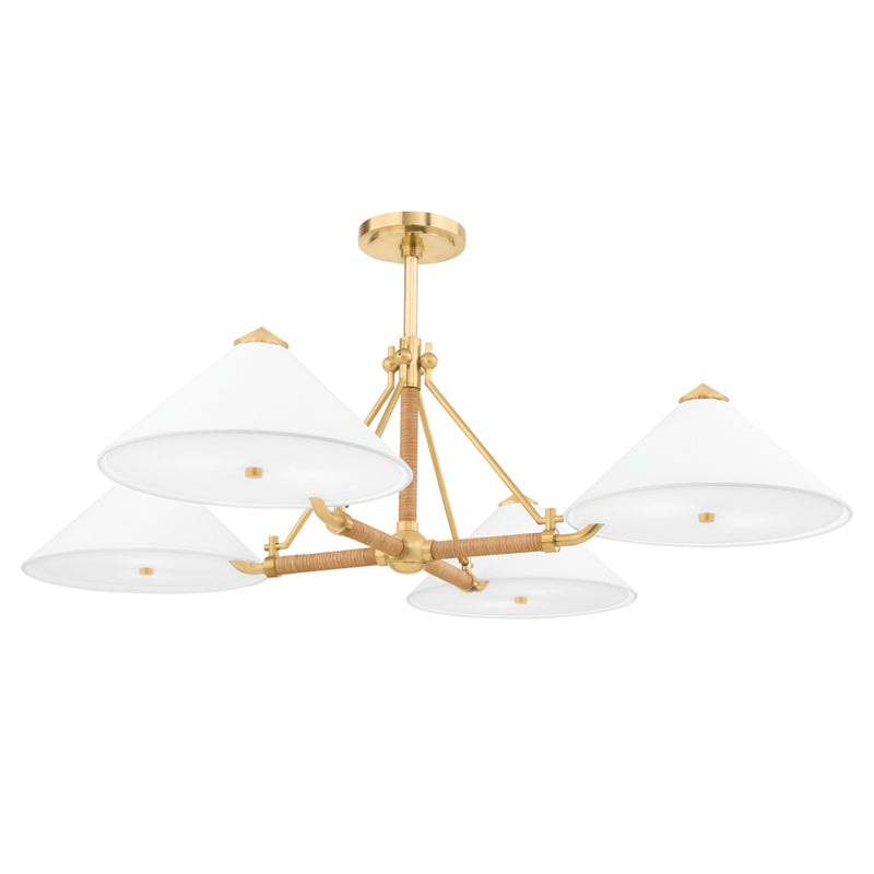 Williamsburg Eight Light Chandelier in Aged Brass