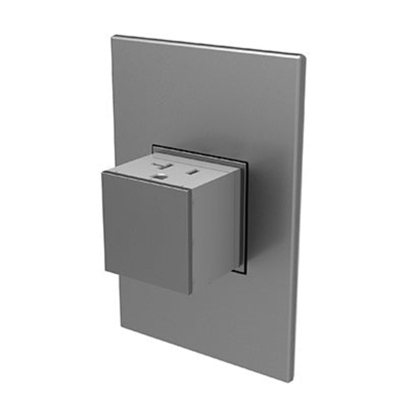 adorne 20A 1-Gang Pop-Out Outlet, Magnesium