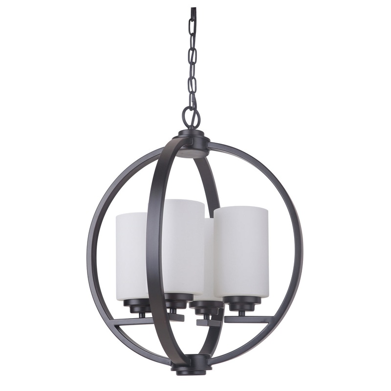 Albany Four Light Foyer Pendant in Oiled Bronze