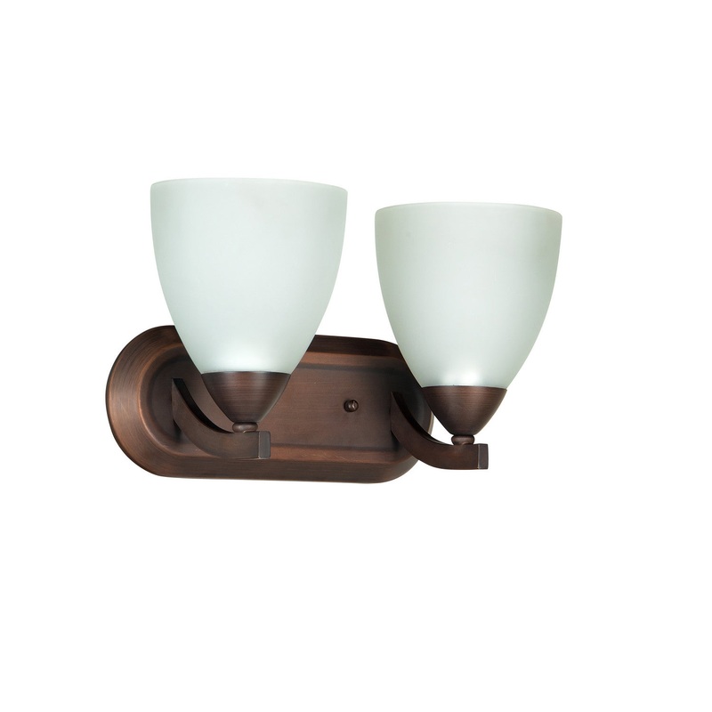Almeda Two Light Vanity in Oiled Bronze w/White Frost