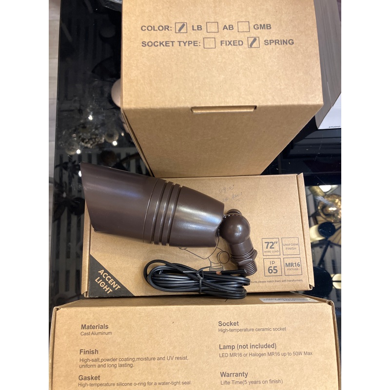 Aluminum Up Light MR16 Bronze FINISH Fixed