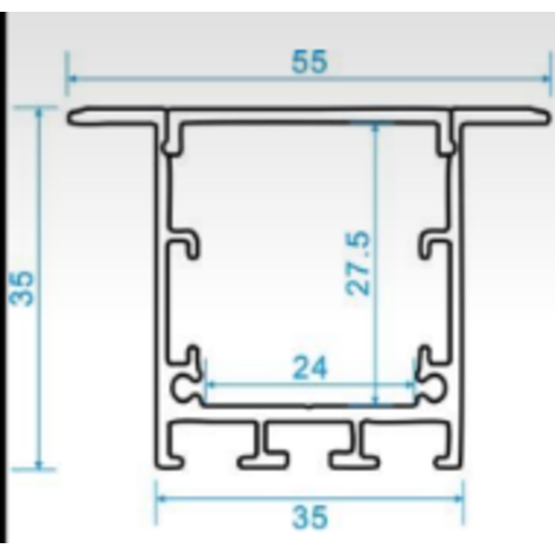 Damp/Wet Aluminum Recessed Mount LED Track