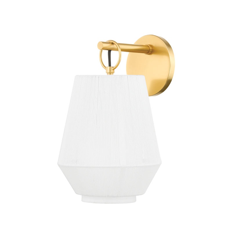 Debi One Light Wall Sconce in Aged Brass