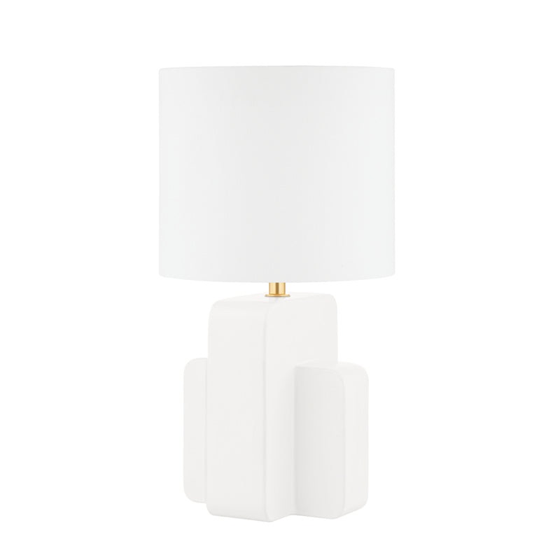 Elm Grove One Light Table Lamp in Aged Brass/Ceramic Satin White