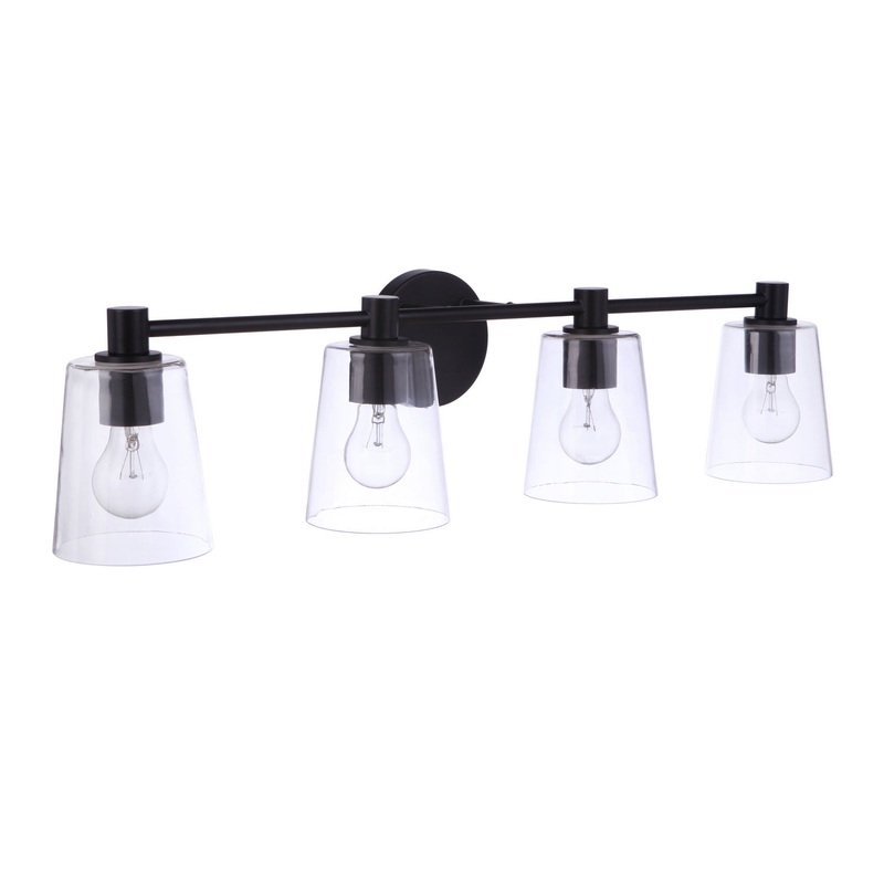 Emilio Four Light Vanity in Flat Black