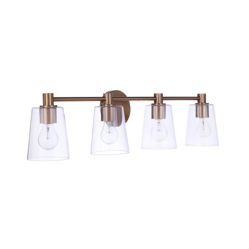 Emilio Four Light Vanity in Satin Brass