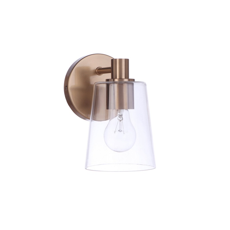 Emilio One Light Wall Sconce in Satin Brass