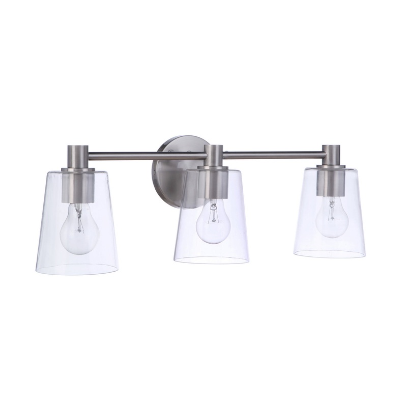 Emilio Three Light Vanity in Brushed Polished Nickel