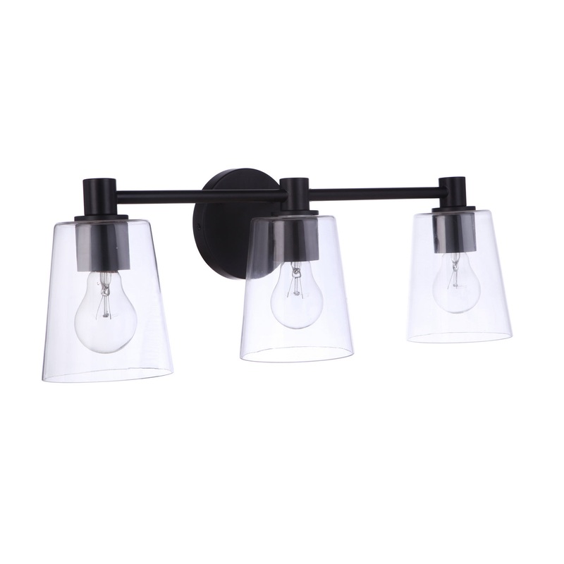 Emilio Three Light Vanity in Flat Black
