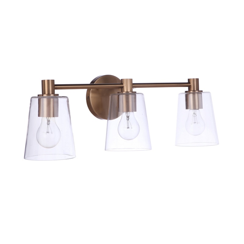 Emilio Three Light Vanity in Satin Brass