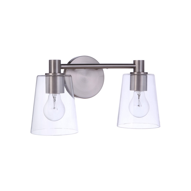 Emilio Two Light Vanity in Brushed Polished Nickel