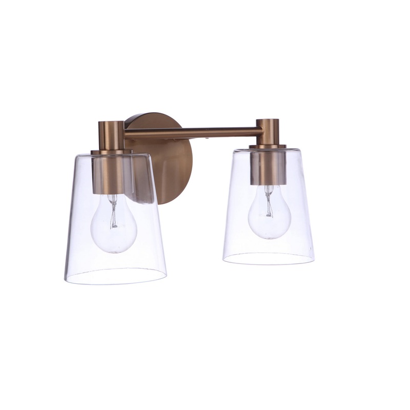Emilio Two Light Vanity in Satin Brass