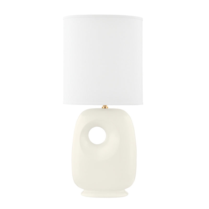 Harbor Park One Light Table Lamp in Aged Brass/Satin Ivory