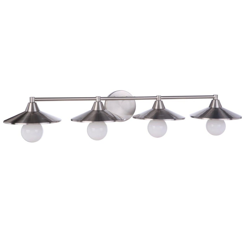 Isaac Four Light Vanity in Brushed Polished Nickel