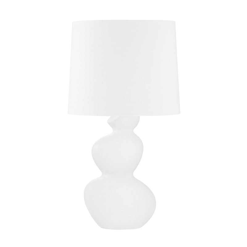 Kingsley One Light Table Lamp in Aged Brass/Ceramic Satin White