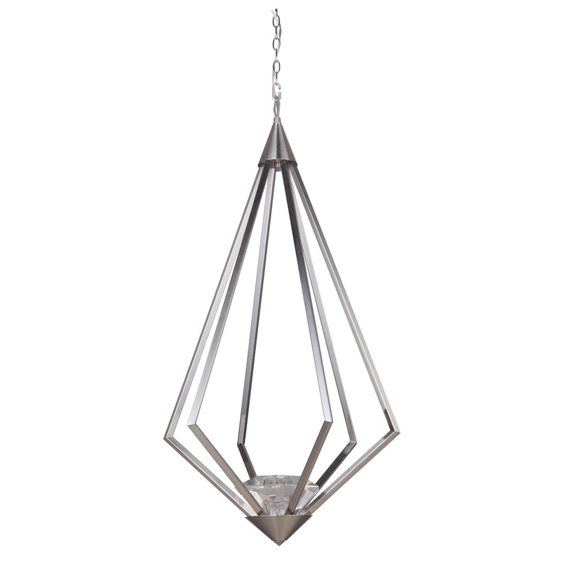 Radiante One Light Pendant in Brushed Polished Nickel