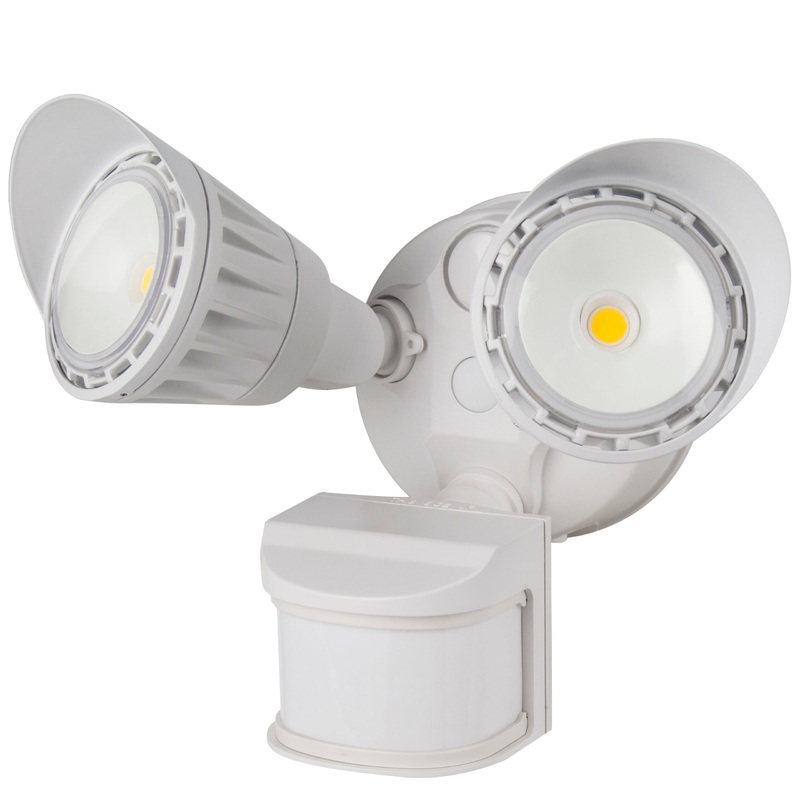 Sunlite  LED Dual Head Outdoor Security Light with Motion Sensor and Photocell, White, Super White, 1800 Lumen